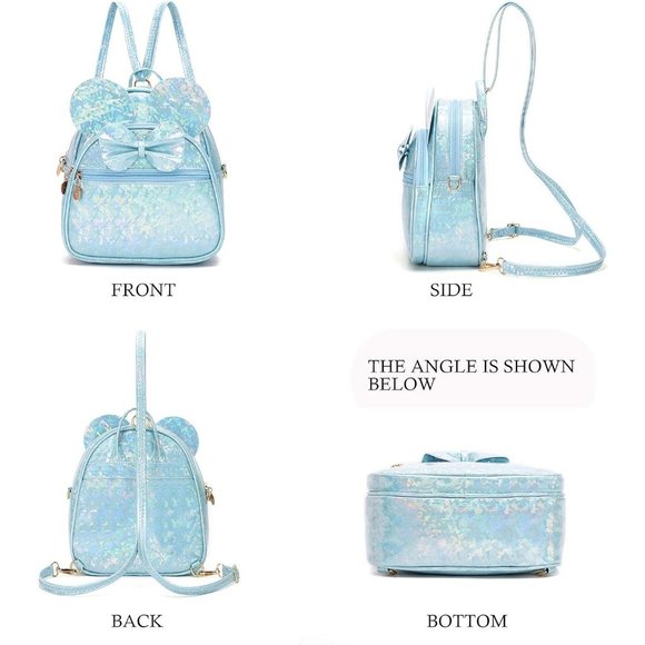 Bowknot Polka Dot Mini Backpack And Convertible Shoulder Bag Purse for Women - Picture 5 of 7